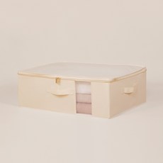 Ttabongoppa 縫隙收納 衣物棉被整理 可折疊收納箱 JNHA1939, 1個, 象牙白