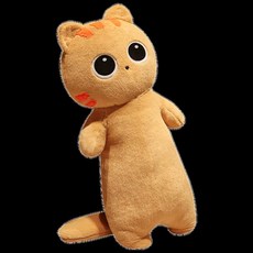 自然時代 大眼貓咪抱枕玩偶, 棕色