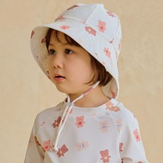 IAMBEBE 嬰幼兒小熊防曬帽泳帽遮陽帽