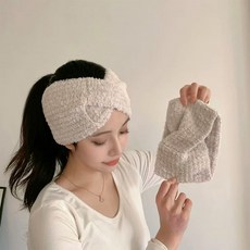 스타일플래닛 극세사 소프트 세안 헤어밴드 2p 세트, 베이지 + 베이지