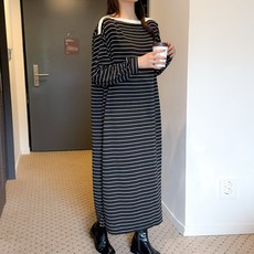 봉봉스토리 팬트리 보트넥 임산부 원피스