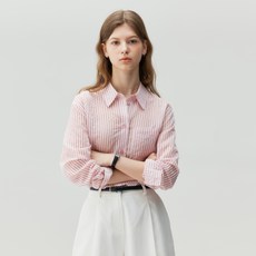 MIND BRIDGE 女款透膚條紋襯衫 MZWS3203