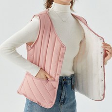 마켓에이 여성용 기모 똑딱이 조끼 패딩 O24FW3-A1303