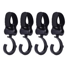 Travel Cube 多功能嬰兒車旋轉掛鉤, 黑色, 4個