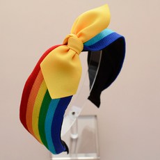 HANNAL RIBON 女孩童彩虹布面髮箍