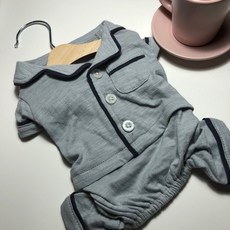 까니쉬 강아지 무지 올인원 파자마, 그레이, 1개