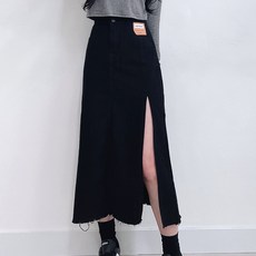 gelluna 側開衩棉質丹寧長裙 SC-03