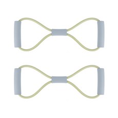 Clairra全身運動8字型伸展彈力帶, 綠色, 2條