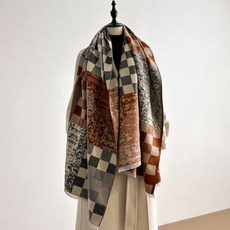 Moirbella 女款Modin格紋圖案披肩圍巾