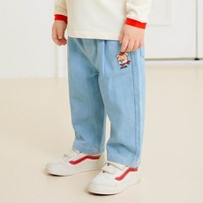 mollimelli Apple Pop 寬鬆水洗牛仔褲