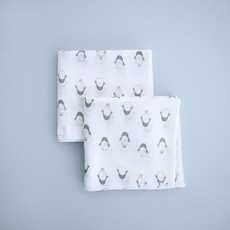 cubynmom 無螢光企鵝純棉手帕10入