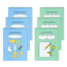 인디고어린이 초등 두툼 도화지 종합장 35매 130g x 2종 세트, 블루, 3세트