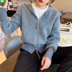 andstyle 女款Carry連帽雙向拉鍊針織開襟衫 261636