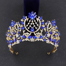 自助婚紗 奢華氛圍 新娘頭飾 皇冠 ivi629, 1個, 藍色