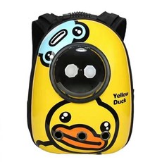 진호 반려동물 우주선 백팩, 러버덕 옐로우, 1개