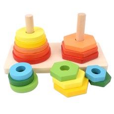 Oztoy 雙塔 8 步河內塔堆疊 644-68 16p, 混色