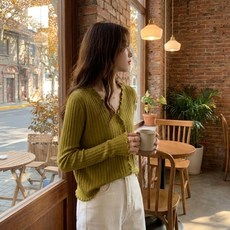 Sonio 女款荷葉邊線條長袖開襟衫