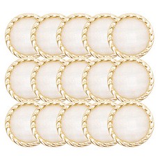 月桂珍珠立體鈕扣 21mm, 15個, 白金