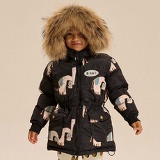 리틀스텔라 아동용 유니패턴 다운점퍼