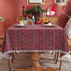 모던지 크리스마스 테이블보 YJ730, 눈송이A, 1개, 140 x 160 cm