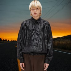 Add 男士蝙蝠翼花卉塗層襯衫