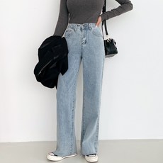 GAVIJEAN 女款鬆緊帶寬牛仔褲