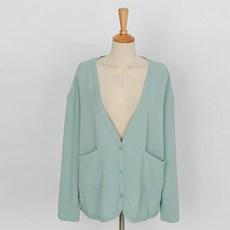 화이트폭스 여성용 린넨 루즈핏 브이넥 가디건