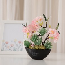 플라워트리 조화 청옥 벚꽃 화분 세트 20cm, 혼합색상, 1개