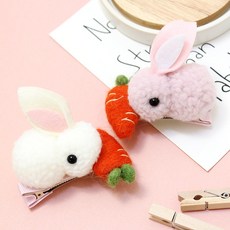 Pompomi 兔子胡蘿蔔髮夾 2件組