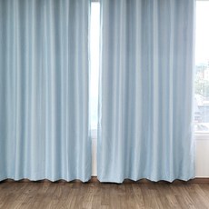 厚實Cloje雙面遮光窗簾 掛鉤式 2入, 粉藍色
