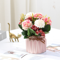 소울리치 기분좋은 플라워 조화세트, 핑크화이트, 1세트