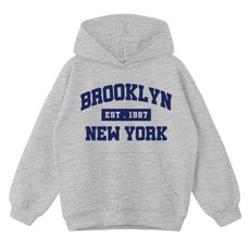 Jenny女童Oversize版型1987布魯克林連帽T恤 JN4112H