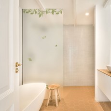 GGOOMIM 無膠森林中的藤蔓寬玻璃門貼 is413_m, C型線