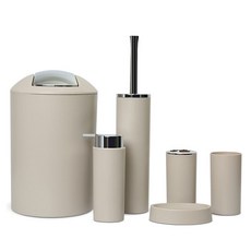 浴室清潔分裝瓶用品6件組, 1套, 象牙色