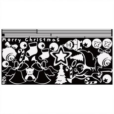 Sheetnara 聖誕圖像壁貼 WDC-924, 聖誕祝福 白色