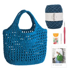 Yarna 三角針織網袋DIY套組, 38 藍綠色, 1組