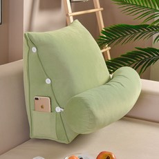 SOHEIM 三角絲絨靠背靠枕, 柔和的綠色