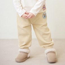 mollimelli 兒童款Hello天鵝絨羅紋長褲