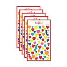 쁘띠팬시 컨페티 하트 디자인 스티커 PD823, 혼합색상, 5개