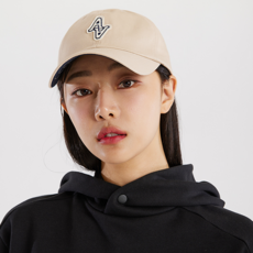 akiiiclassic 圓形Logo棉質棒球帽 AKAMFUA02, 淺褐色