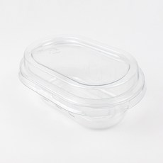 Inp 透明圓形甜點提拉米蘇盒 小 12.5 x 8 x 4 cm, 透明, 25個