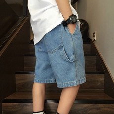 유블리 카르몽 클래식 루즈핏 카고 데님 반바지