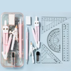 歐樂天使製圖用校園尺9件組 + 筆袋文具組, 1套, 紅色