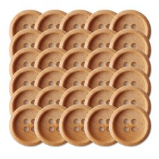 一般邊 樺木鈕扣 13mm, 原色, 30個