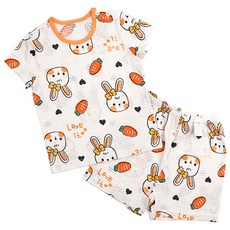 Maykids 女童兔子印花5分袖套裝