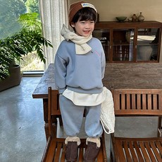 CONTIKIDS 兒童刷毛微笑圖案上衣褲子套裝