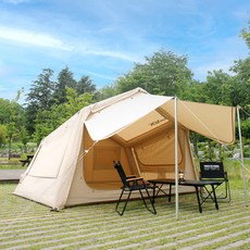 오투라이프캠핑 에어텐트 에어노크 8.0T 알파큐브 + 전용플라이 세트 고객직접설치, 베이지, 3~4인용