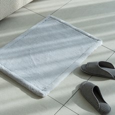 inroom 基本款毛絨超細纖維廚房地墊, 灰色