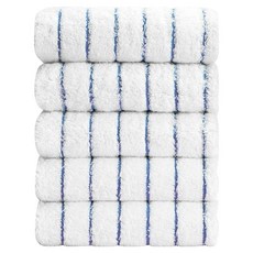 HABITY 條紋毛巾 190g 精梳棉, 藍色, 5個