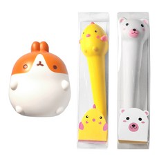 2Youngdesign 可愛造型玩偶+造型中性筆 2入, 棕色Molang(軟軟), 隨機出貨(中性筆), 1組